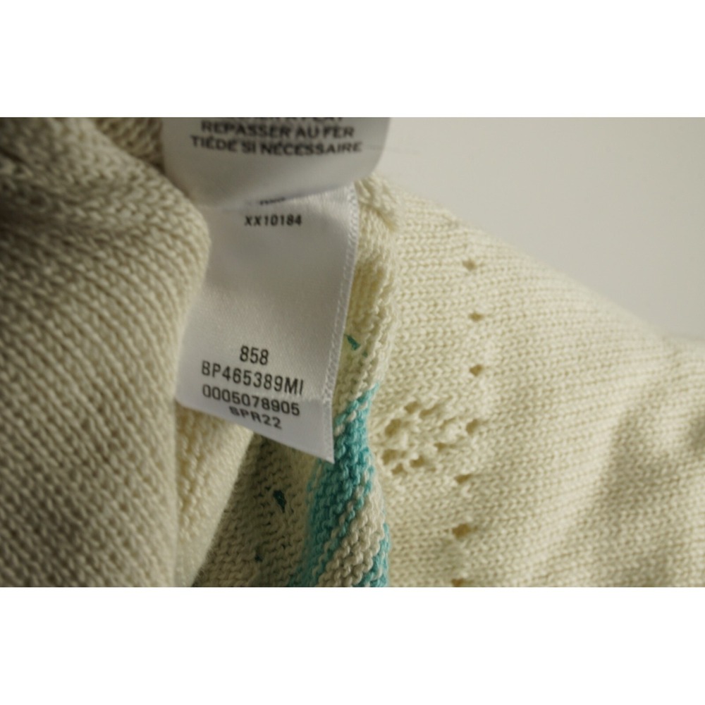 New BP Womens‎ Size L Ivory & Blue Crochet Floral Tipped Collared V-Neck Sweater - Picture 8 of 8